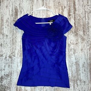 Tadashi Collection 4 Purple Ruffled Flower Top
